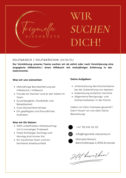Inserat Trigonella hilfskoch